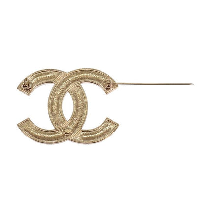 Chanel CC Logo Brooch Metal Gold Antique