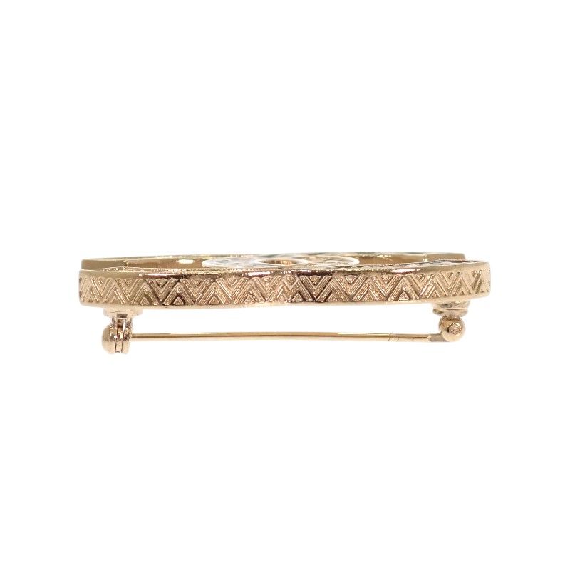 Chanel CC Logo Brooch Metal Gold Antique