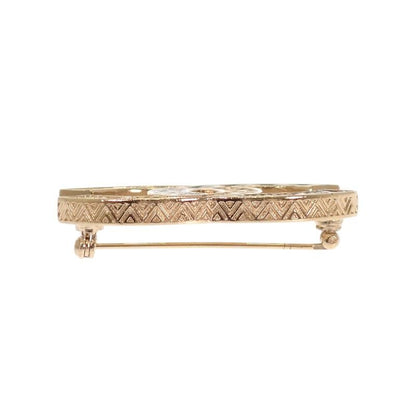 Chanel CC Logo Brooch Metal Gold Antique