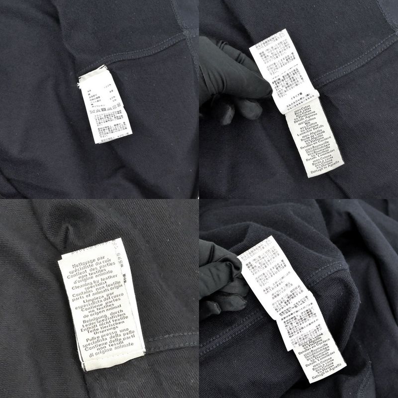 Hermes T-Shirt Robot Patch M Black Leather Top Short Sleeve