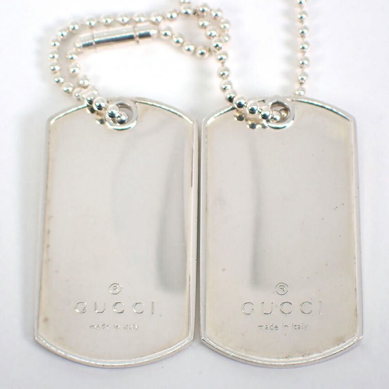 Gucci 925 Dog Tag Plate 2 Pieces Necklace