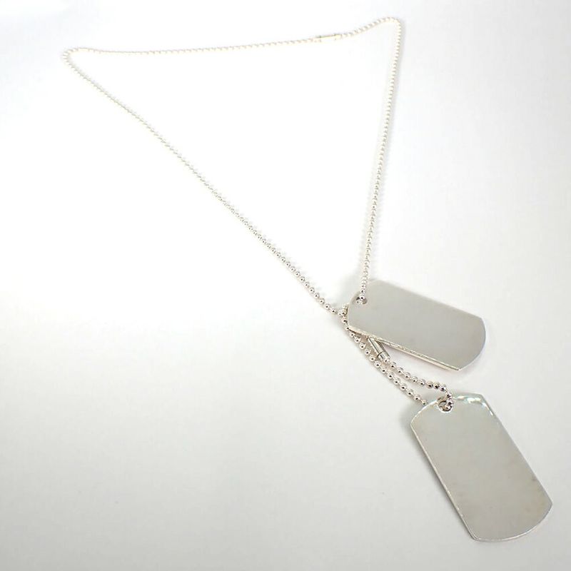 Gucci 925 Dog Tag Plate 2 Pieces Necklace