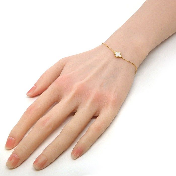 Van Cleef & Arpels Bracelet Sweet Alhambra White Shell 18k Yellow Gold