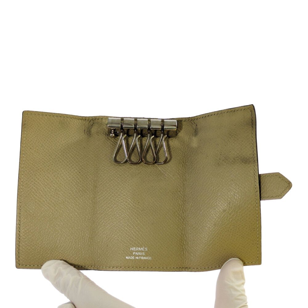 Hermes Bearn 4 Key Case Beige Key Holder