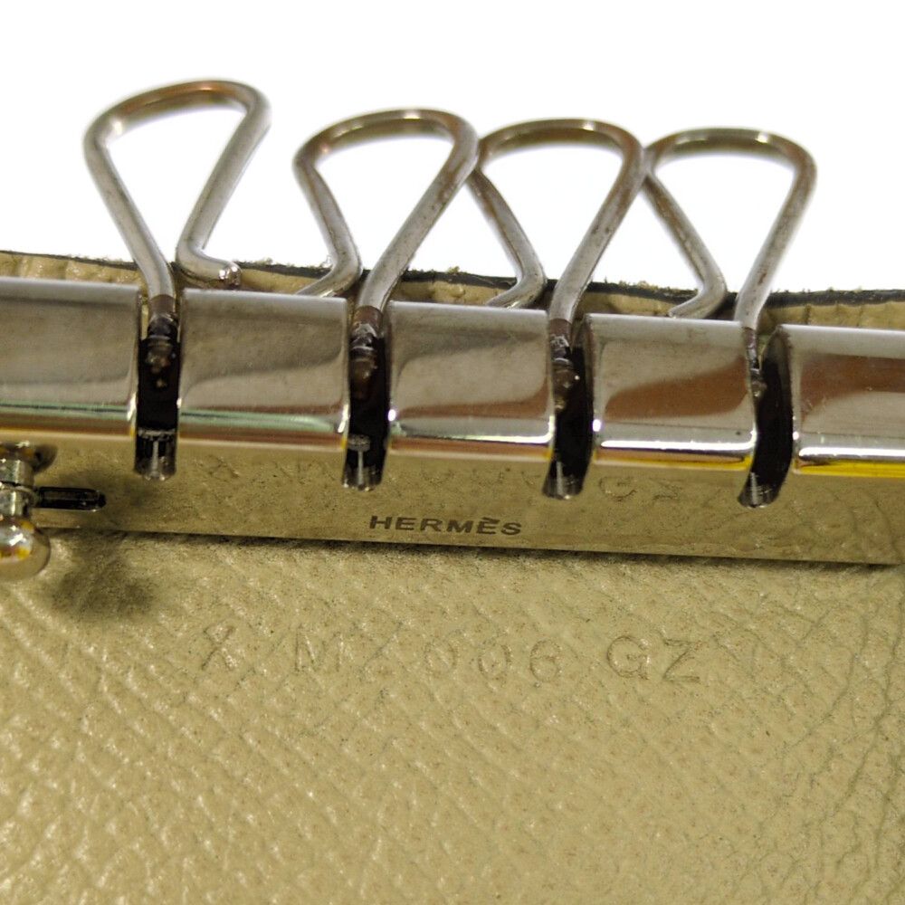 Hermes Bearn 4 Key Case Beige Key Holder