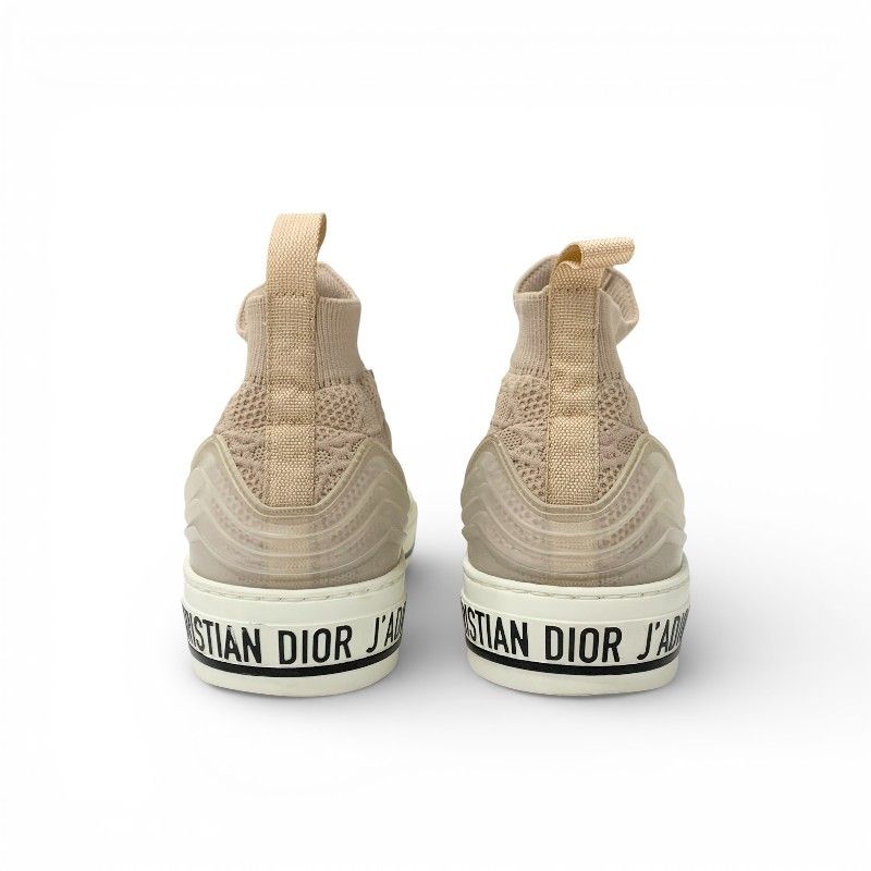 Dior Walkndior Sneakers Shoes Knit Rubber Pink Beige Logo High Cut
