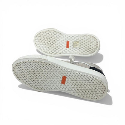 Hermes Get Sneakers Shoes Canvas Leather Gray White Black Low Cut Logo