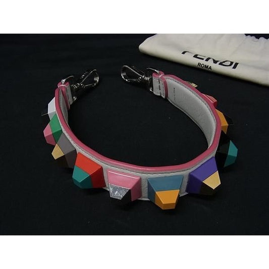 Fendi Strap You Mini Leather Bag Shoulder Hanging White Multicolor