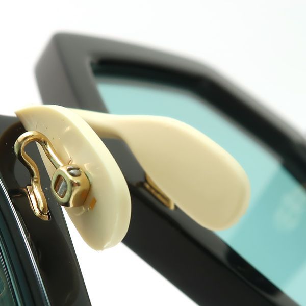 Gucci Sunglasses Oversize 55 Octagon Self Frame Black Blue Lens Eyewear