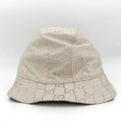 Gucci Hat GG Lame Bucket Hat M All Over Pattern Hat Wool Nylon Metallic Fiber