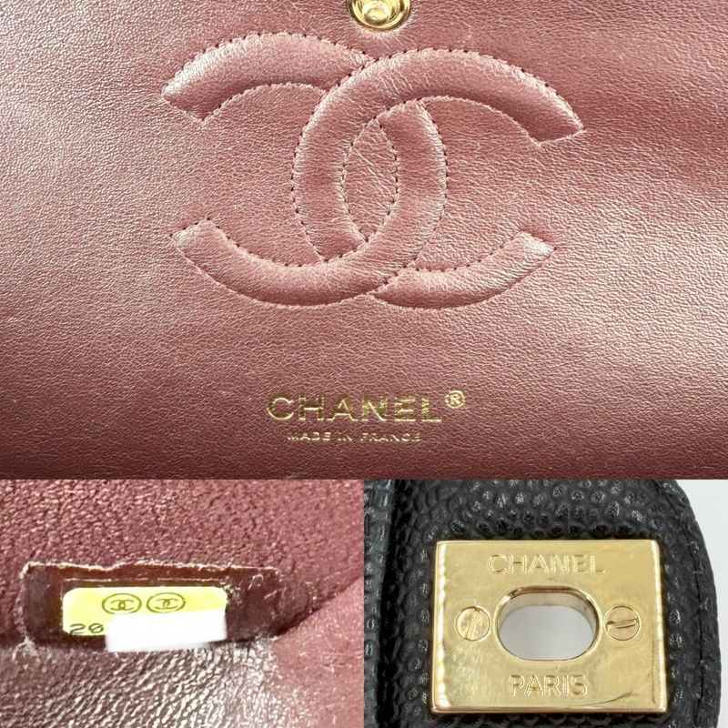 Chanel Shoulder Bag Quilted 25 Double Flap Chain Crossbody CC Logo Turnlock