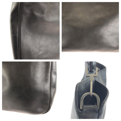 Gucci Bamboo Black Gunmetal Leather 001 Shoulder Bag