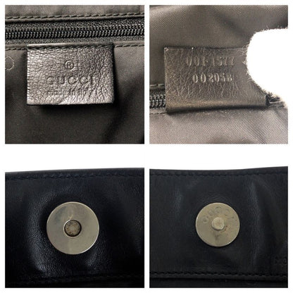 Gucci Bamboo Black Gunmetal Leather 001 Shoulder Bag