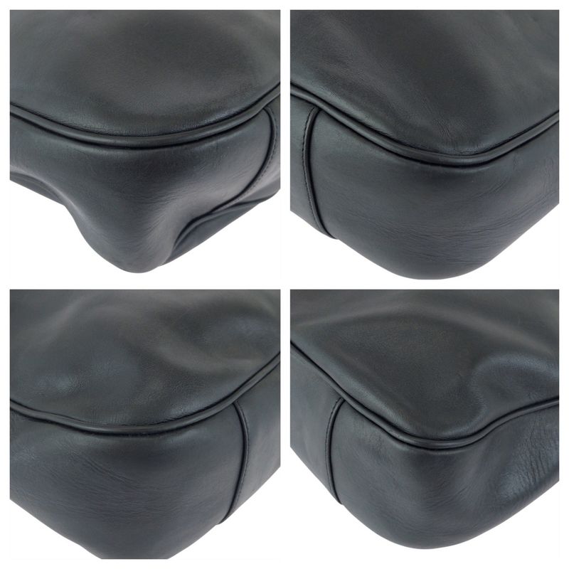 Gucci Bamboo Black Gunmetal Leather 001 Shoulder Bag