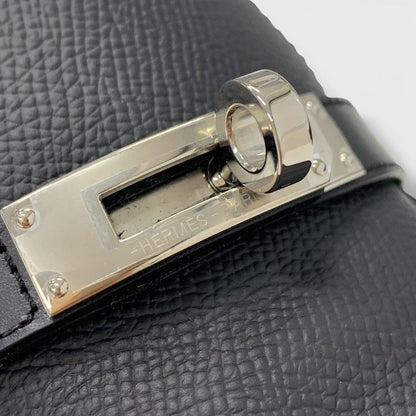 Hermes Destin Loafers Leather Shoes Black Silver Kelly Moccasins