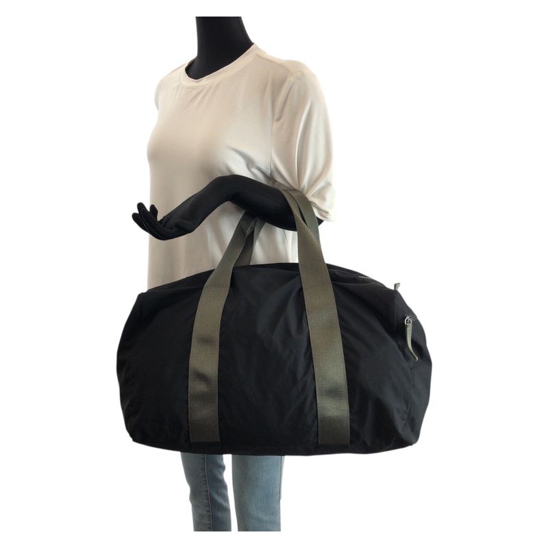 Prada Sports Black Gray Silver Polyester Polyurethane Boston Bag