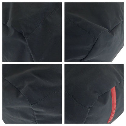 Prada Sports Black Gray Silver Polyester Polyurethane Boston Bag