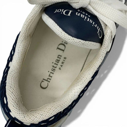 Dior Vibe Sneakers Shoes Leather Rubber Fabric Navy White Logo
