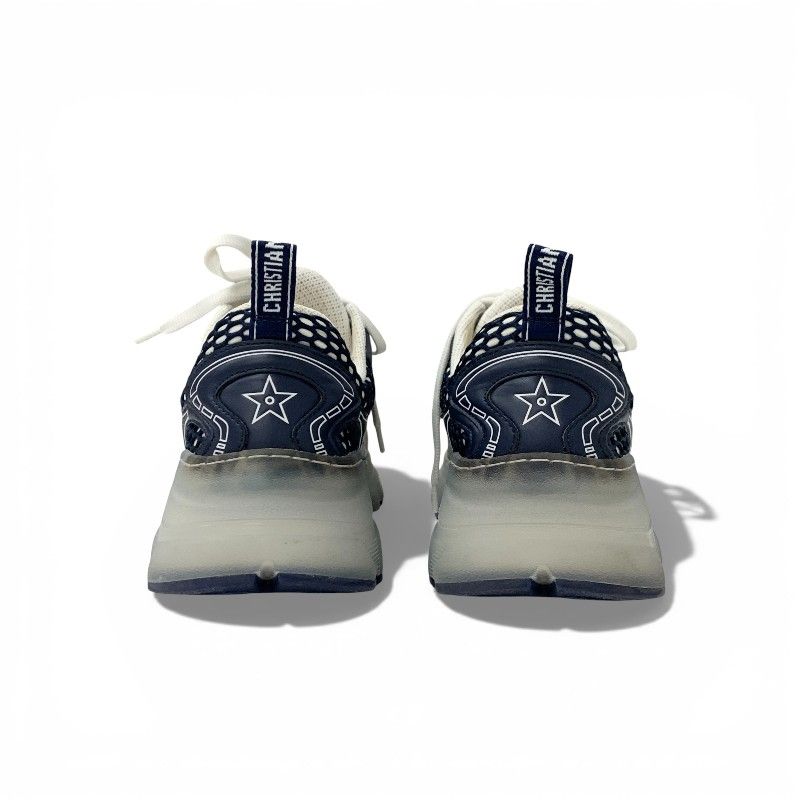 Dior Vibe Sneakers Shoes Leather Rubber Fabric Navy White Logo
