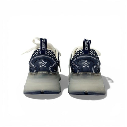 Dior Vibe Sneakers Shoes Leather Rubber Fabric Navy White Logo