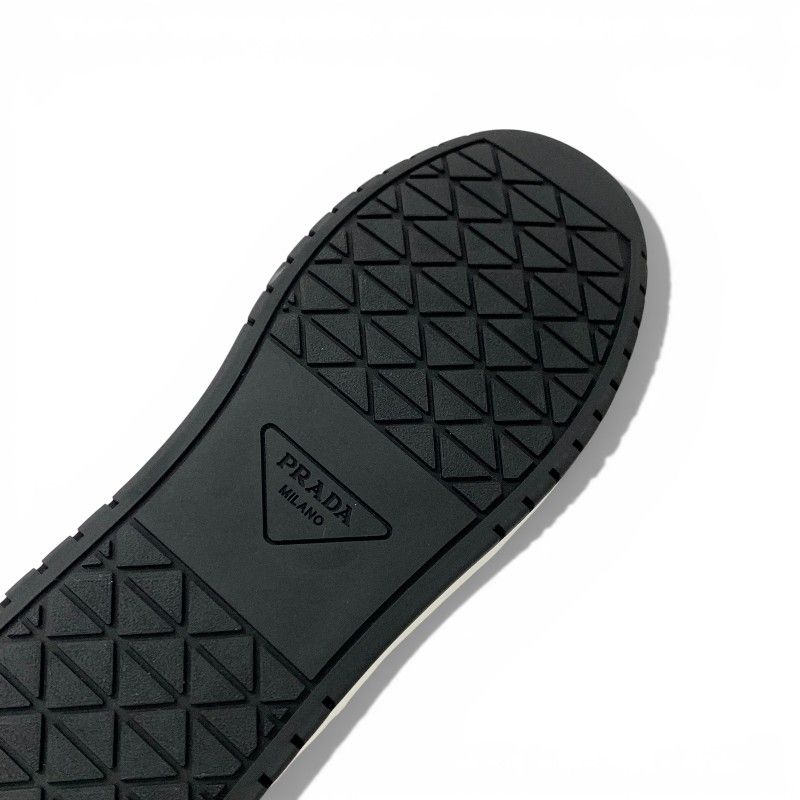 Prada Downtown Sneakers Shoes Leather White Black Triangle Logo
