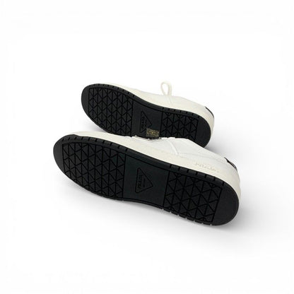 Prada Downtown Sneakers Shoes Leather White Black Triangle Logo