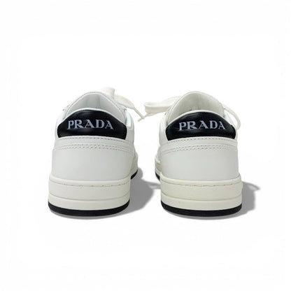 Prada Downtown Sneakers Shoes Leather White Black Triangle Logo