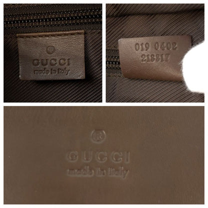 Gucci Brown Beige GG Canvas Leather 019 Tote Shoulder Bag