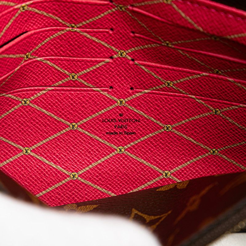 Louis Vuitton Monogram Pochette Weekend Shoulder Bag Brown Red Leather