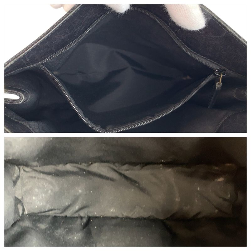 Gucci Black Gold GG Canvas Leather Shoulder Bag