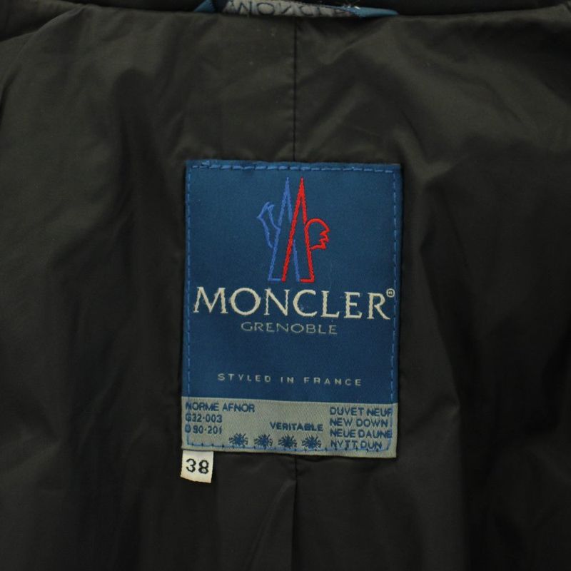 Moncler Blue Tag Down Jacket 38 Black