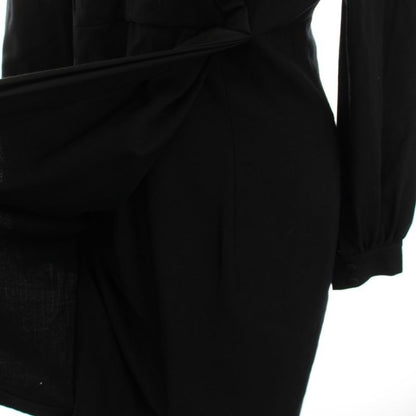 Dior Dress Cache Knee Length Long Sleeve 9 Black YM
