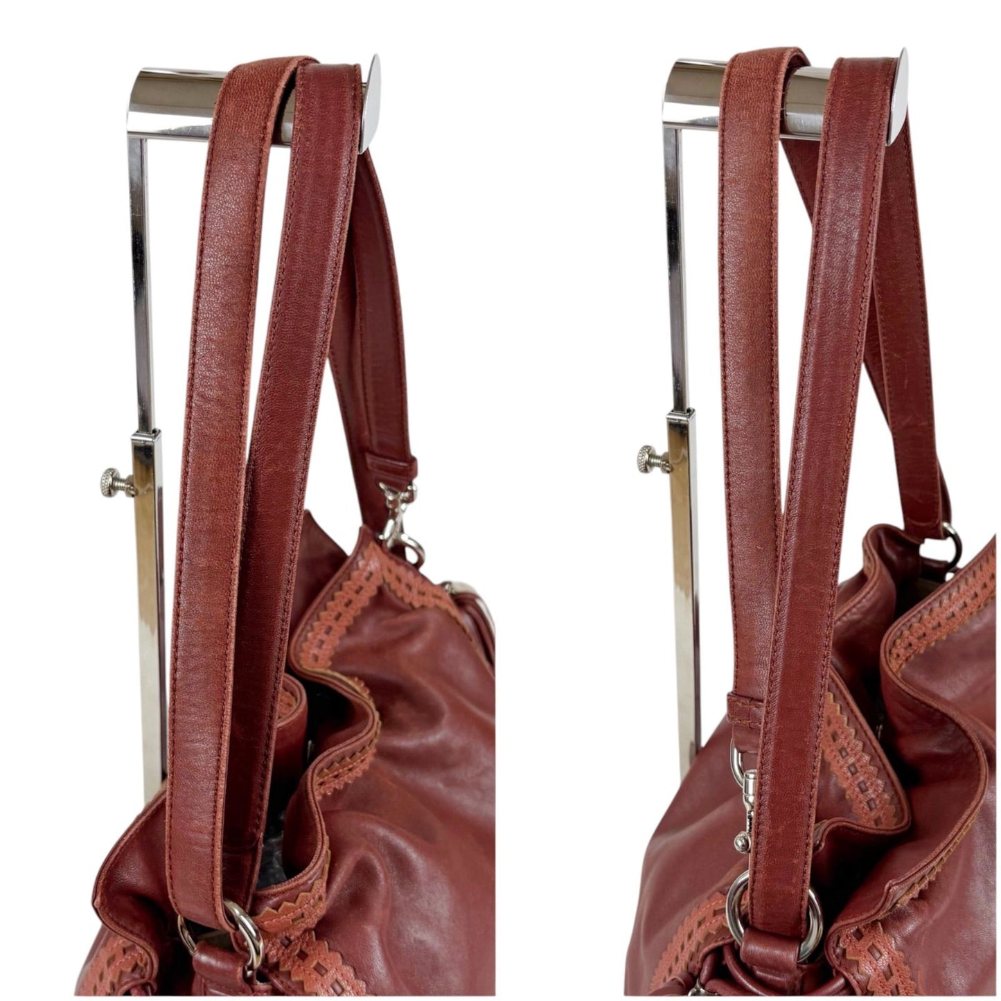 Loewe Flamenco 2-Way Shoulder Bag Tassel Charm Anagram Logo Bordeaux Wine Red — view 8
