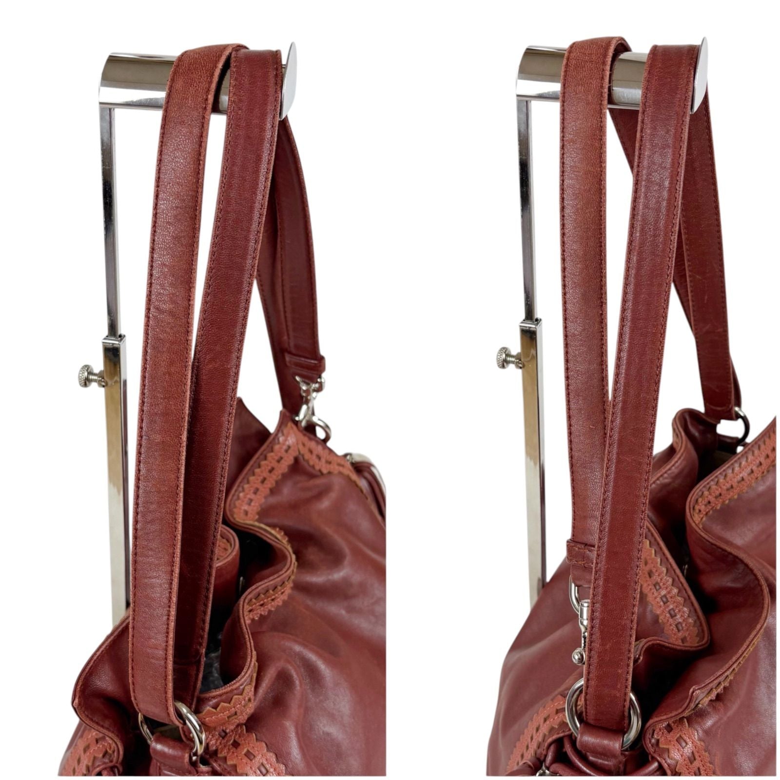 Loewe Flamenco 2-Way Shoulder Bag Tassel Charm Anagram Logo Bordeaux Wine Red — view 8