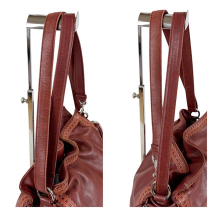 Loewe Flamenco 2-Way Shoulder Bag Tassel Charm Anagram Logo Bordeaux Wine Red — view 8