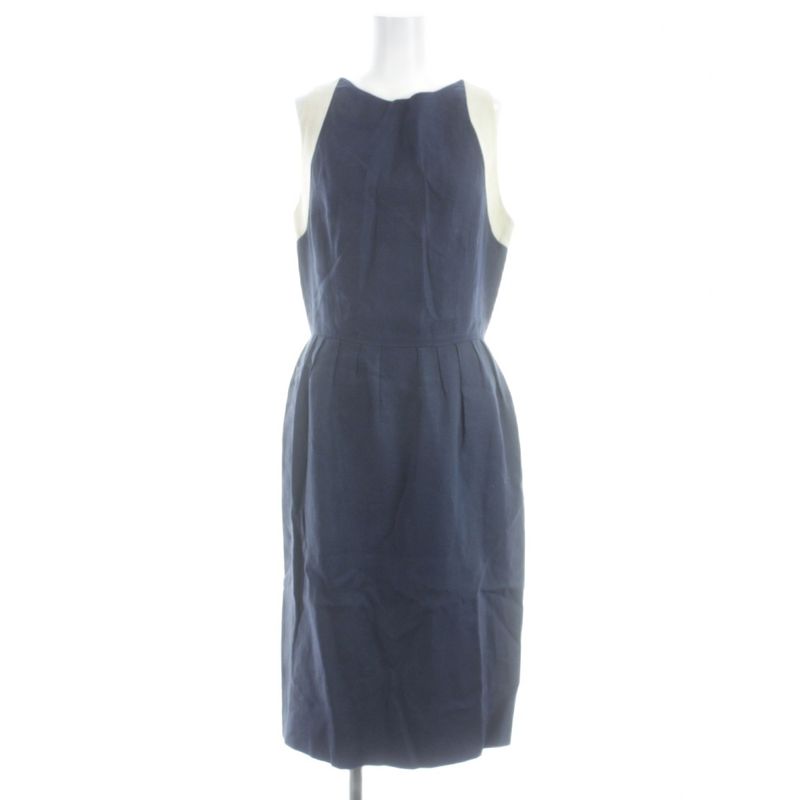Chanel Vintage Set Jacket Double Sleeveless Dress Knee Length Linen Gold