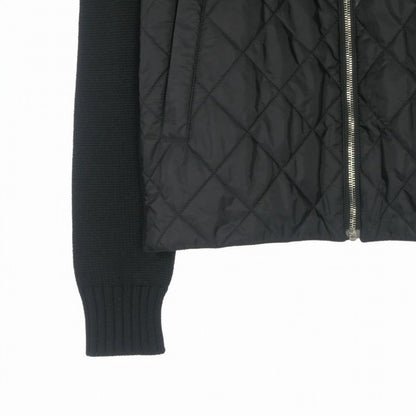 Prada Quilted Contrast Driver's Knit Jacket 46 Black