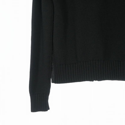 Prada Quilted Contrast Driver's Knit Jacket 46 Black