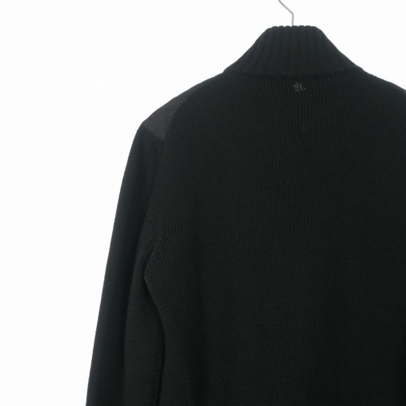 Prada Quilted Contrast Driver's Knit Jacket 46 Black