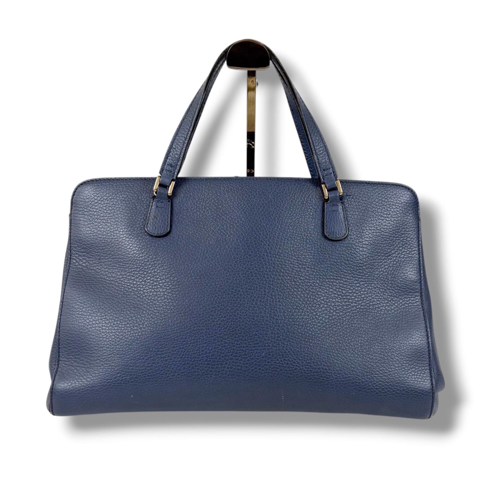 Gucci Handbag Leather Blue Tote with Interlocking Charm — view 2