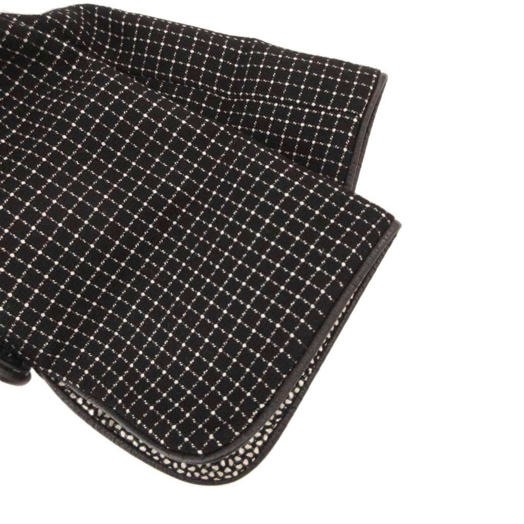 Dior Tailored Jacket Black Leather Check Silk Blend 7