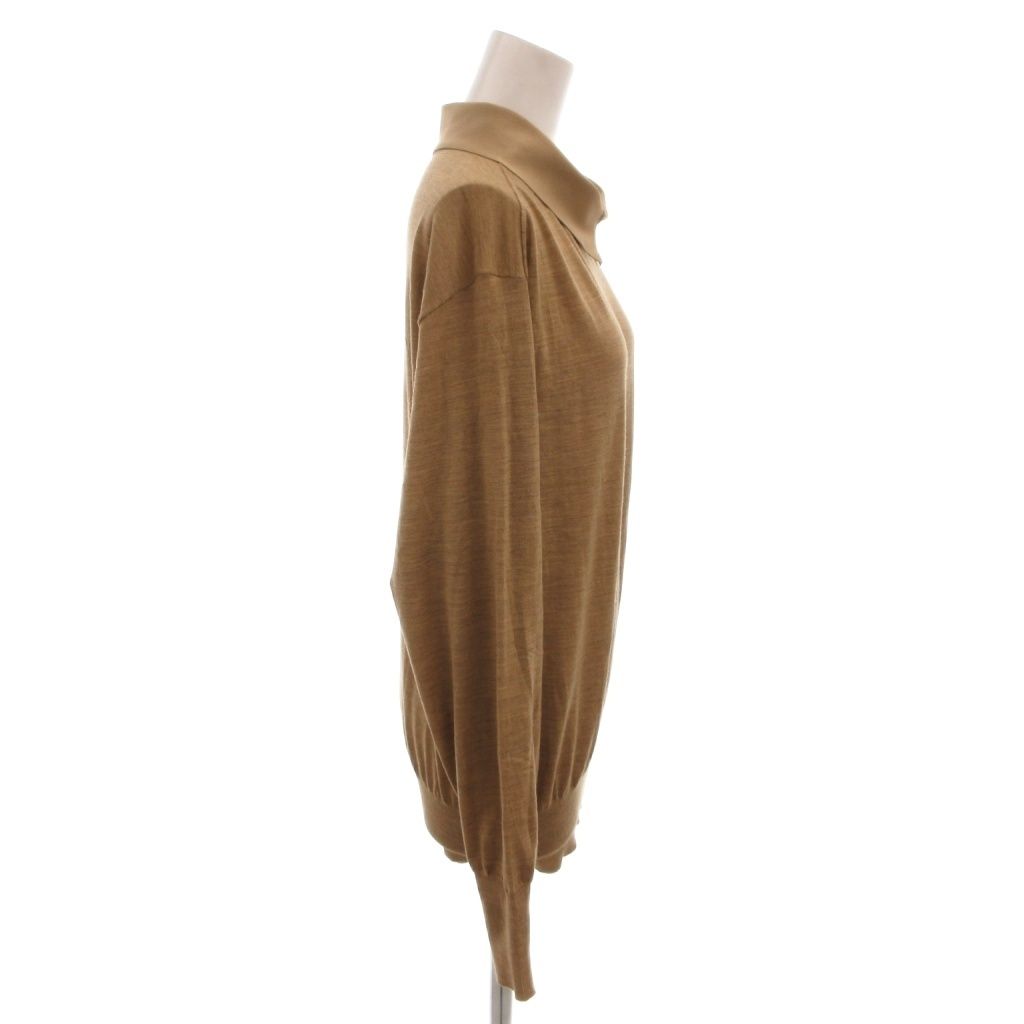 Celine Collared Knit Sweater Long Sleeve Wool S Brown