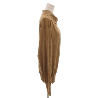 Celine Collared Knit Sweater Long Sleeve Wool S Brown