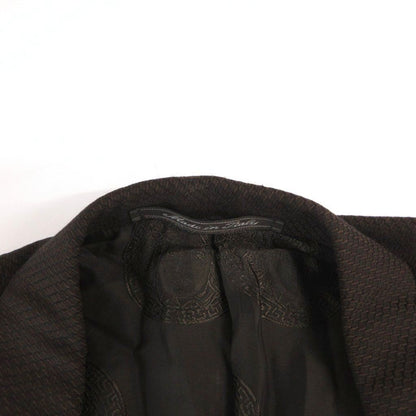 Versace Suit Set Business Jacket Pants Wool Lining Medusa Pattern 46 Brown