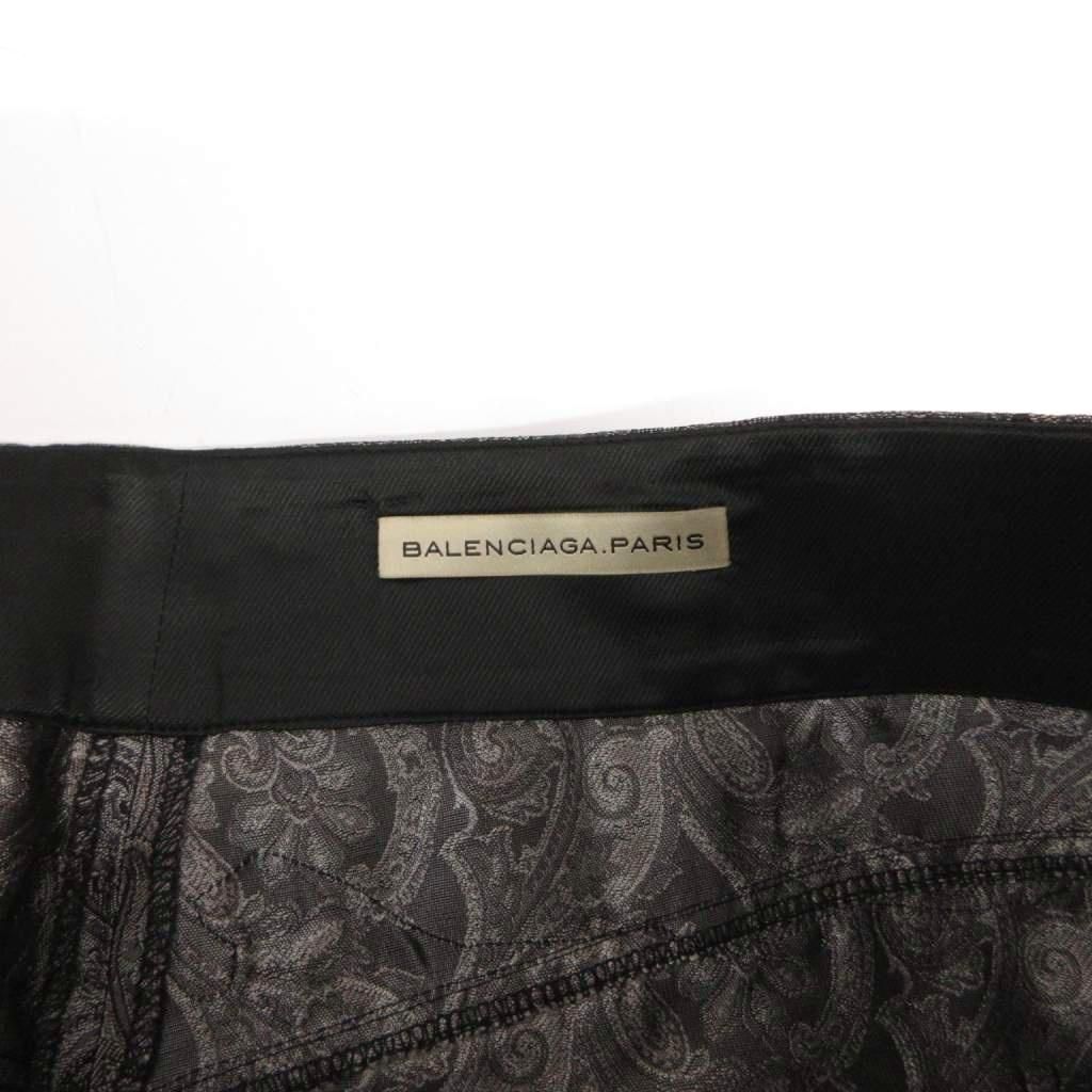 Balenciaga Pants Trousers Paisley Straight 38 Silver
