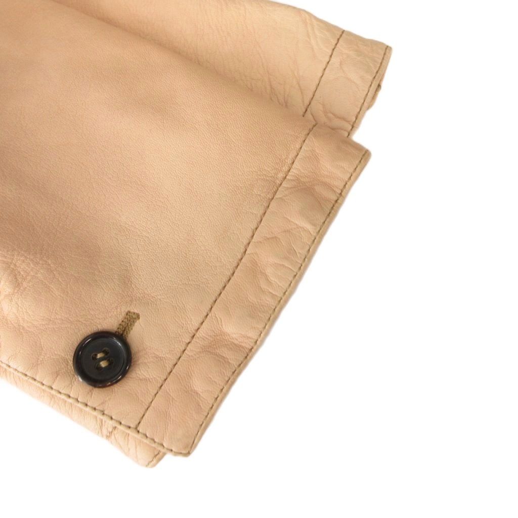 Prada Leather Jacket Epaulette M Brown