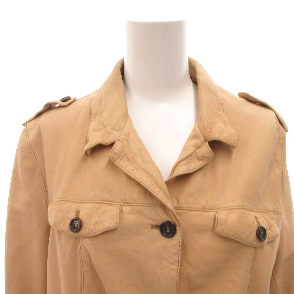 Prada Leather Jacket Epaulette M Brown