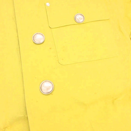 Hermes Rubberized Coat Stainless Steel Knee Length S Yellow Green