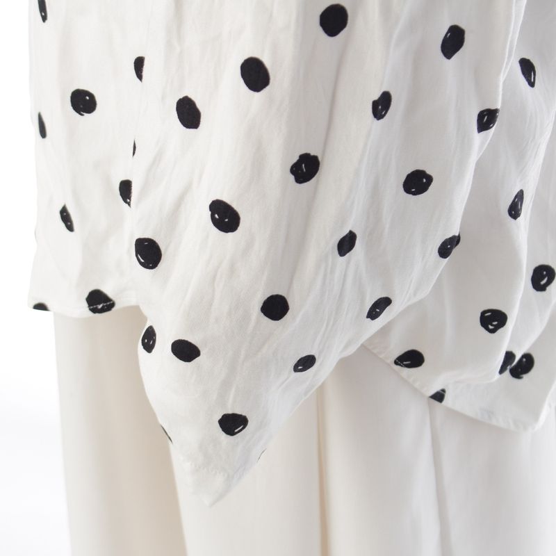 Balenciaga Polka Dot Print Shirt Blouse Top White 34