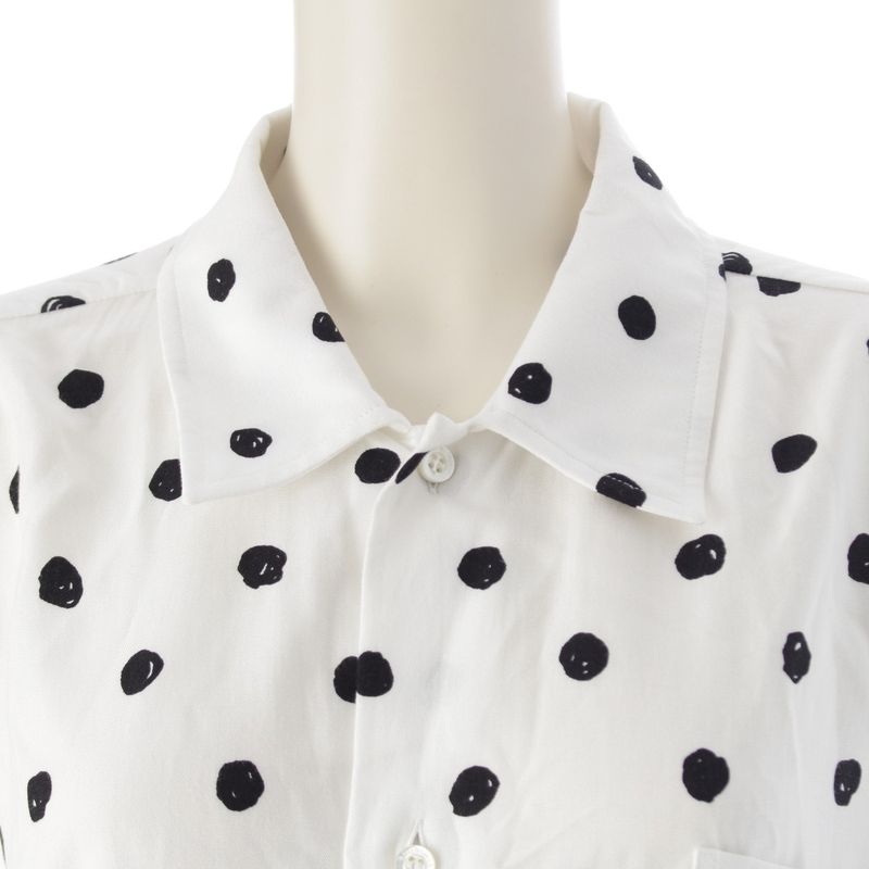 Balenciaga Polka Dot Print Shirt Blouse Top White 34
